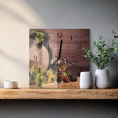Wanduhr aus glas Trauben