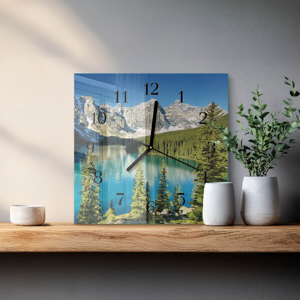 Wanduhr aus glas Berge Natur