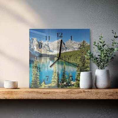 Wanduhr aus glas Berge Natur