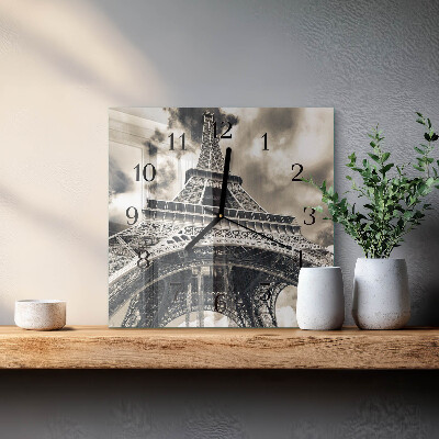 Wanduhr aus glas Eiffelturm