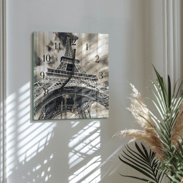 Wanduhr aus glas Eiffelturm