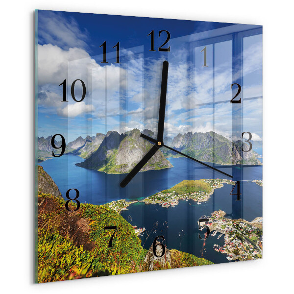 Wanduhr aus glas Gebirge