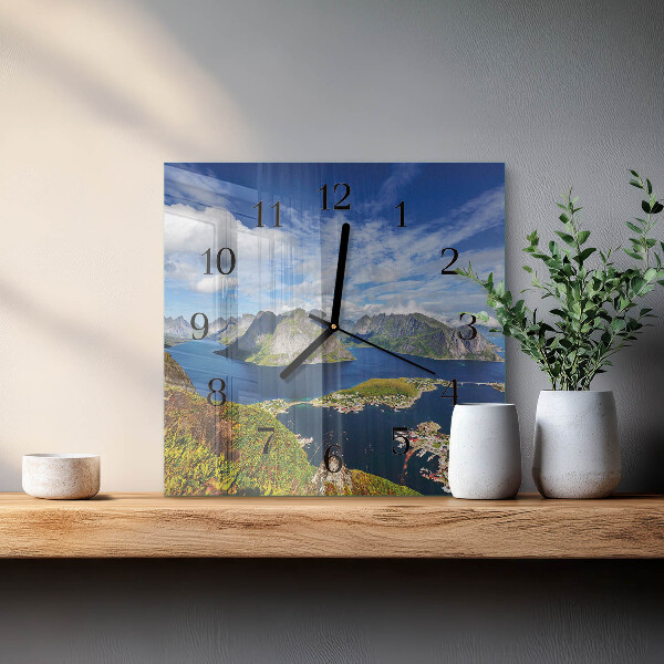 Wanduhr aus glas Gebirge