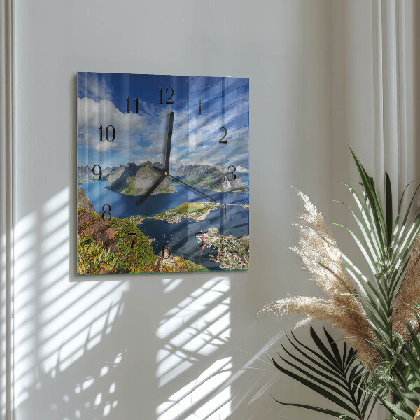 Wanduhr aus glas Gebirge