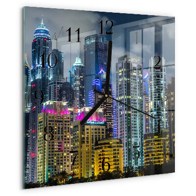 Wanduhr aus glas Stadt