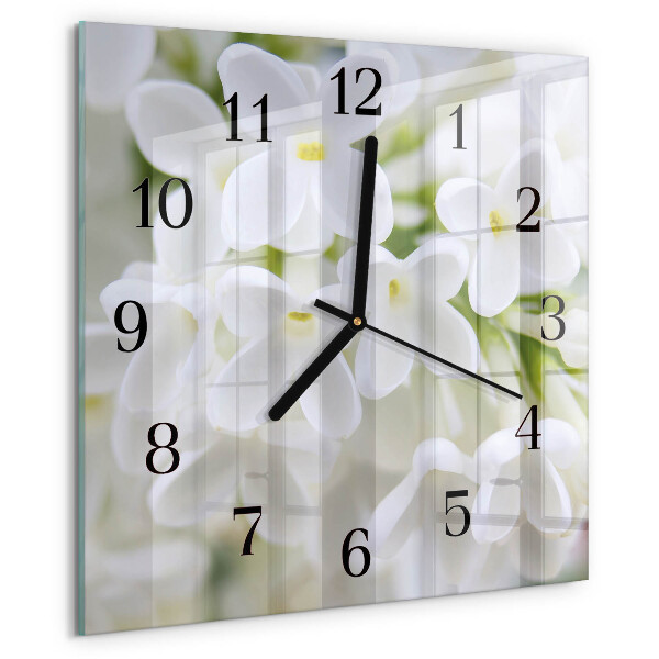 Wanduhr aus glas Blumen