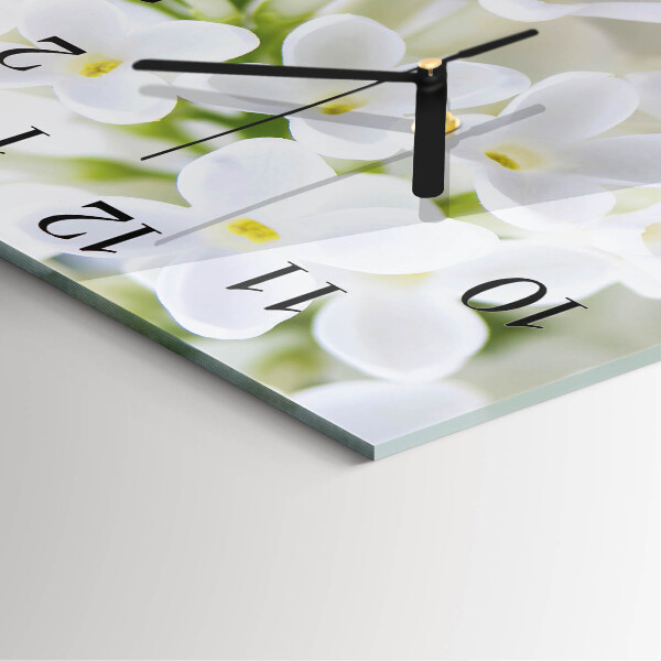 Wanduhr aus glas Blumen