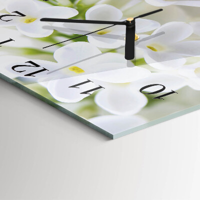 Wanduhr aus glas Blumen