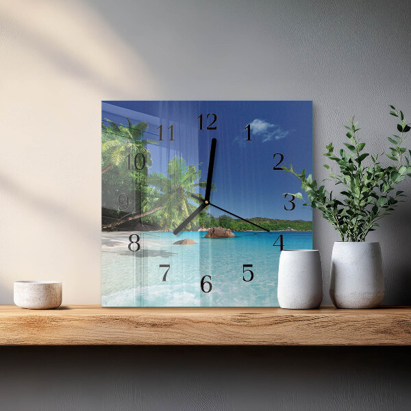 Wanduhr aus glas Island Palms