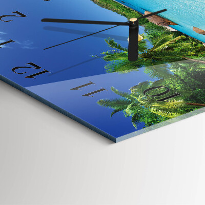 Wanduhr aus glas Island Palms