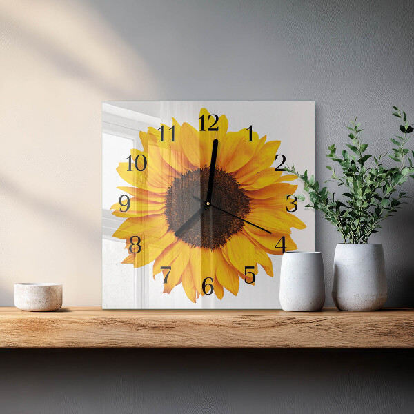 Wanduhr aus glas Sonnenblume