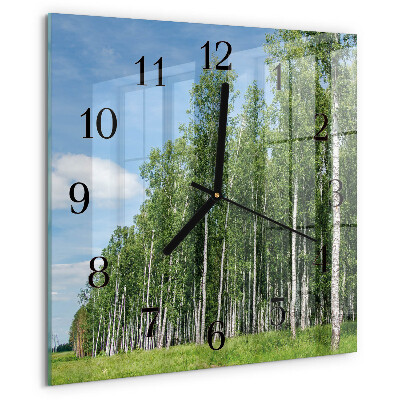 Wanduhr aus glas Birken