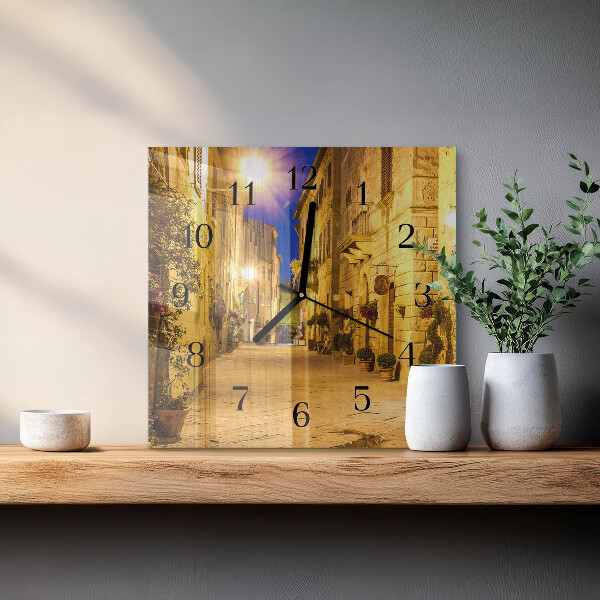 Wanduhr aus glas Straßennacht