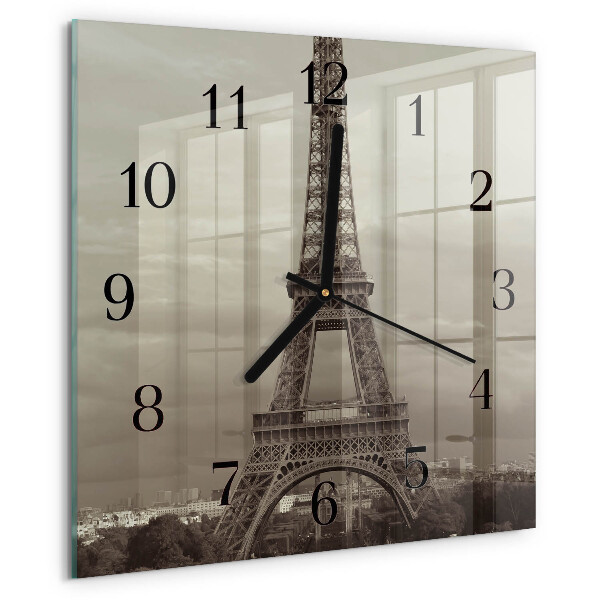 Wanduhr aus glas Eiffelturm