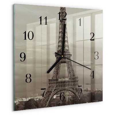 Wanduhr aus glas Eiffelturm