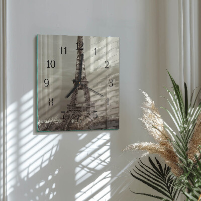 Wanduhr aus glas Eiffelturm
