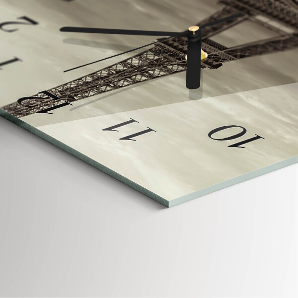 Wanduhr aus glas Eiffelturm
