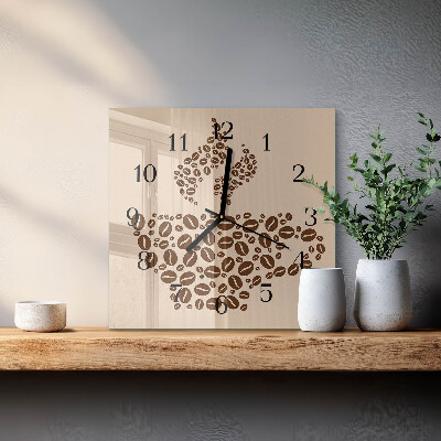 Wanduhr aus glas Kaffee
