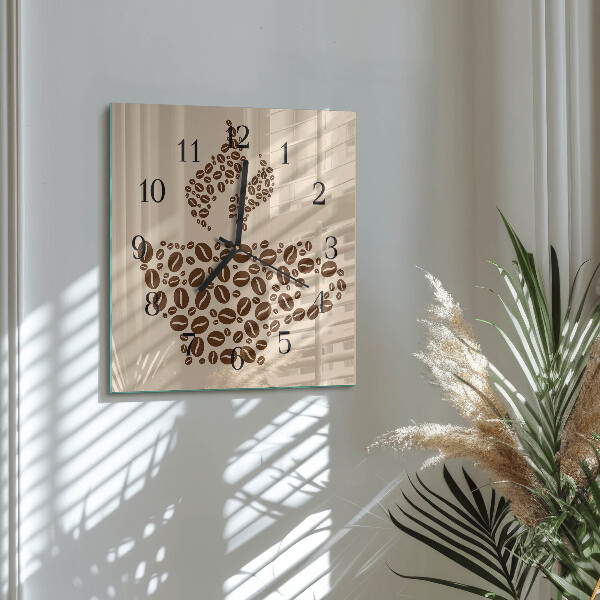 Wanduhr aus glas Kaffee