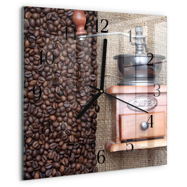 Wanduhr aus glas Kaffeemühle