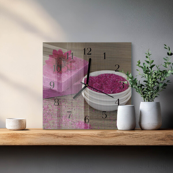 Wanduhr aus glas Blume