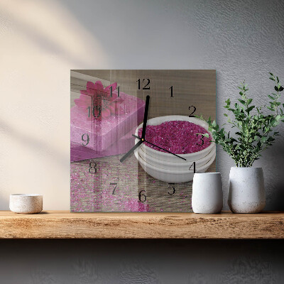 Wanduhr aus glas Blume