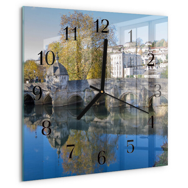 Wanduhr aus glas Brücke