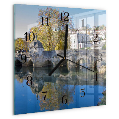Wanduhr aus glas Brücke