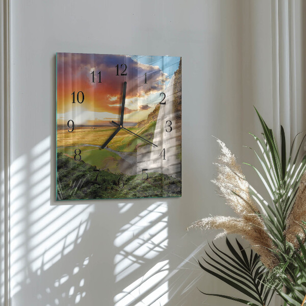 Wanduhr aus glas Wasserfall