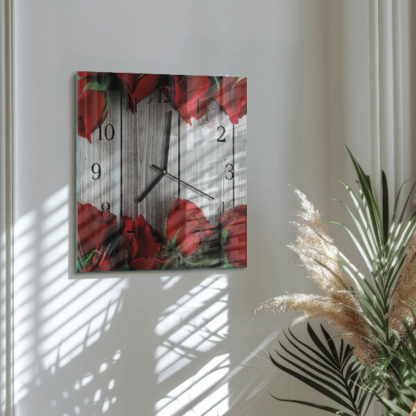 Wanduhr aus glas Rosentabletten