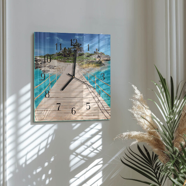 Wanduhr aus glas Inselbrücke
