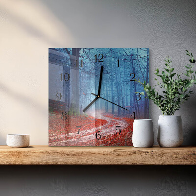 Wanduhr aus glas Waldweg