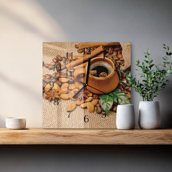 Wanduhr aus glas Zimtmandeln