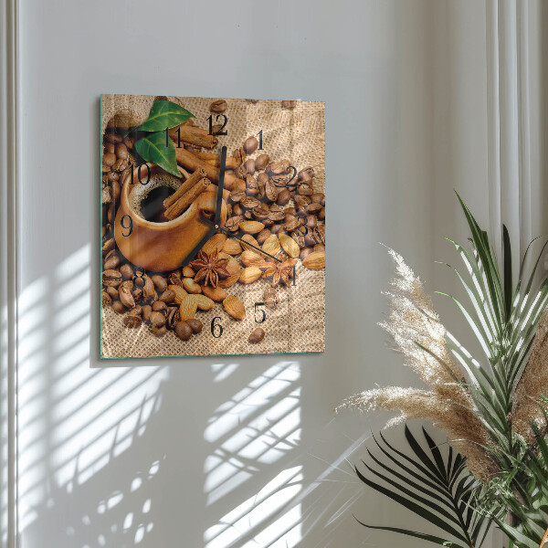 Wanduhr aus glas Zimtmandeln