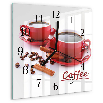 Wanduhr aus glas Tasse Kaffee