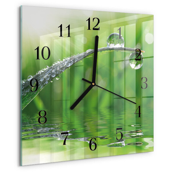 Wanduhr aus glas Tautropfen