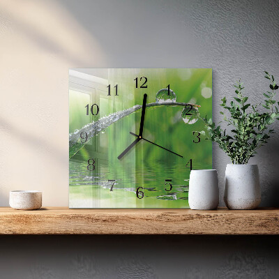 Wanduhr aus glas Tautropfen