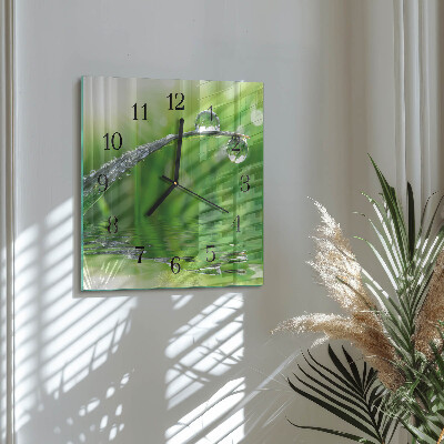 Wanduhr aus glas Tautropfen
