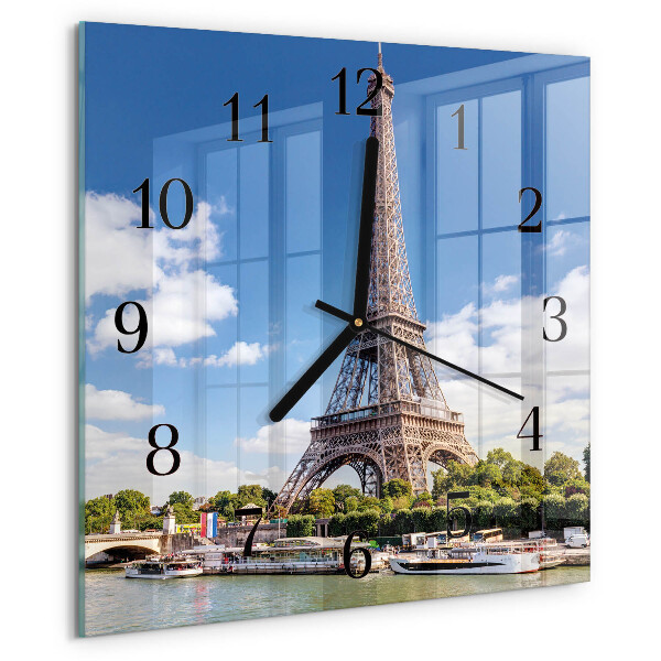 Wanduhr aus glas Eiffelturm