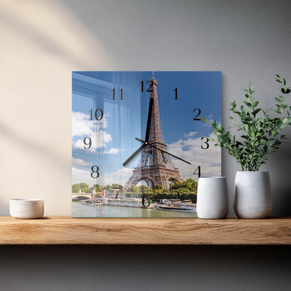 Wanduhr aus glas Eiffelturm