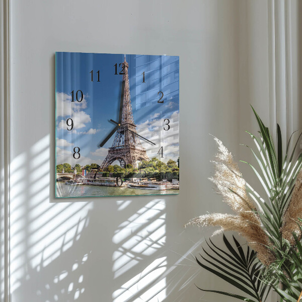Wanduhr aus glas Eiffelturm