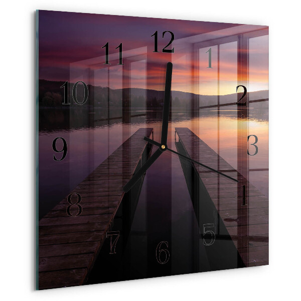Wanduhr aus glas Sonnenuntergang