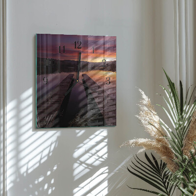 Wanduhr aus glas Sonnenuntergang