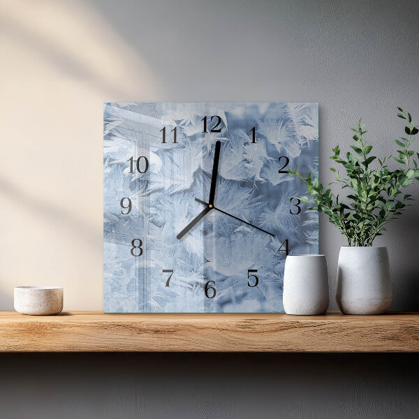 Wanduhr aus glas Schneeflocken