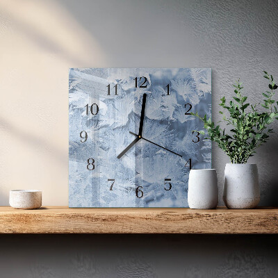 Wanduhr aus glas Schneeflocken