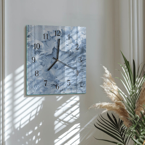 Wanduhr aus glas Schneeflocken