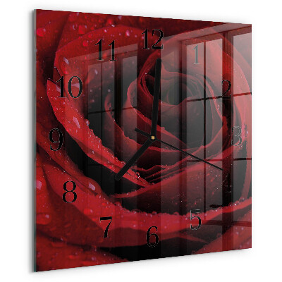 Wanduhr aus glas Rose