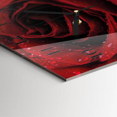 Wanduhr aus glas Rose