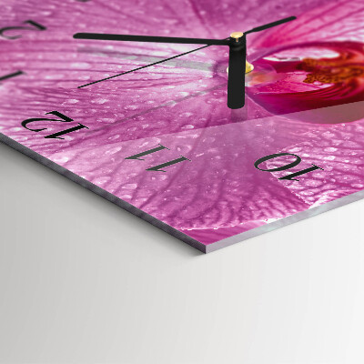 Wanduhr aus glas Orchidee