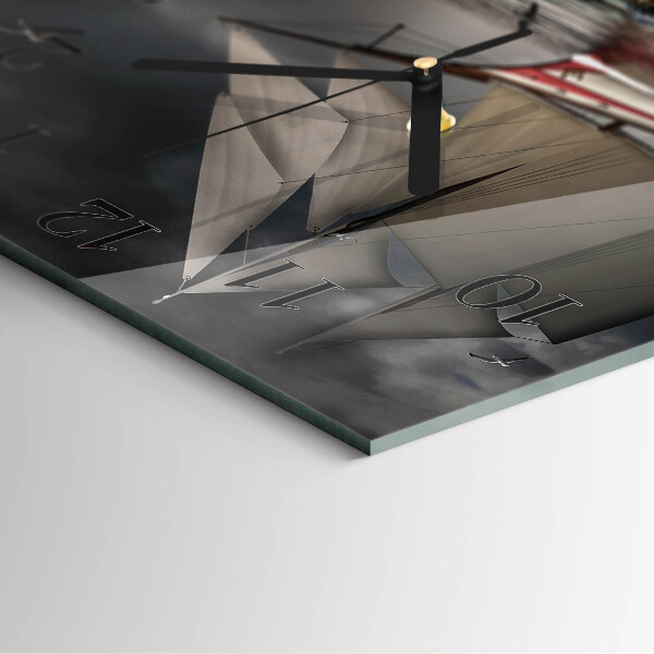 Wanduhr aus glas Segelboot